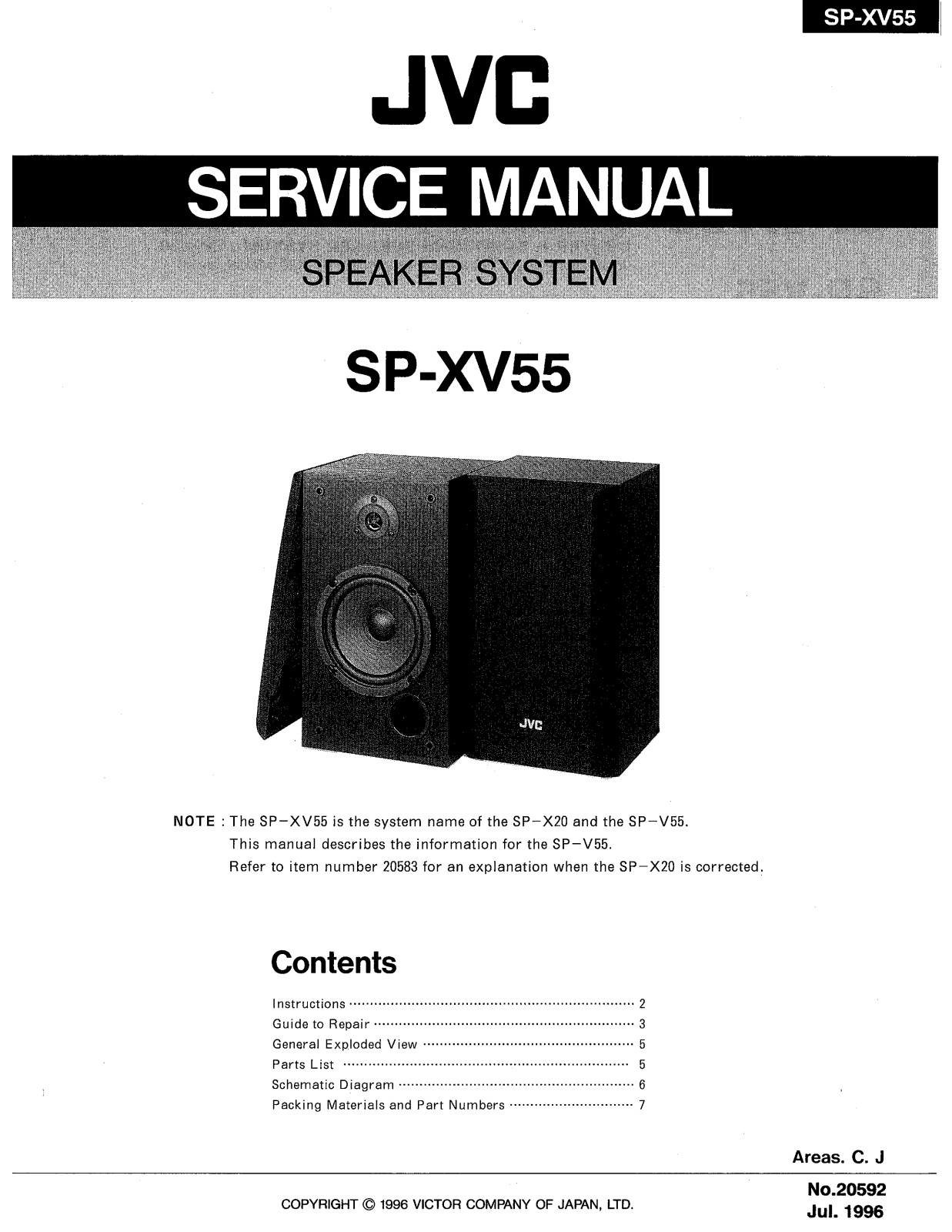 JVC SP-XV55 Service Manual