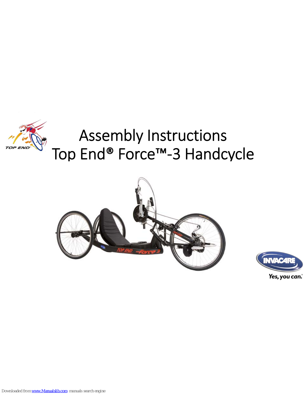 Invacare Top End Force-3 Assembly Instructions Manual