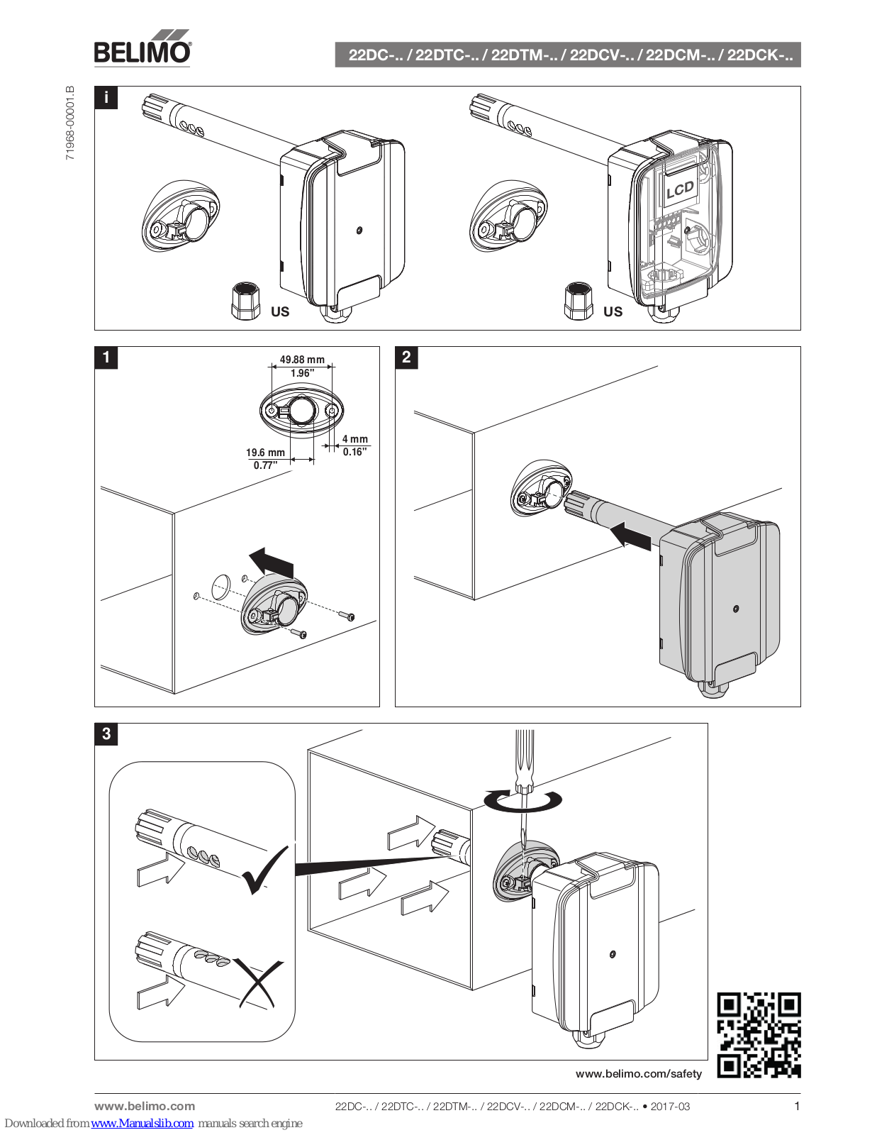 Belimo 22DC-53, 22DC-510, 22DTC-11, 22DTC-51, 22DTC-13 User Manual - ManualMachine.com
