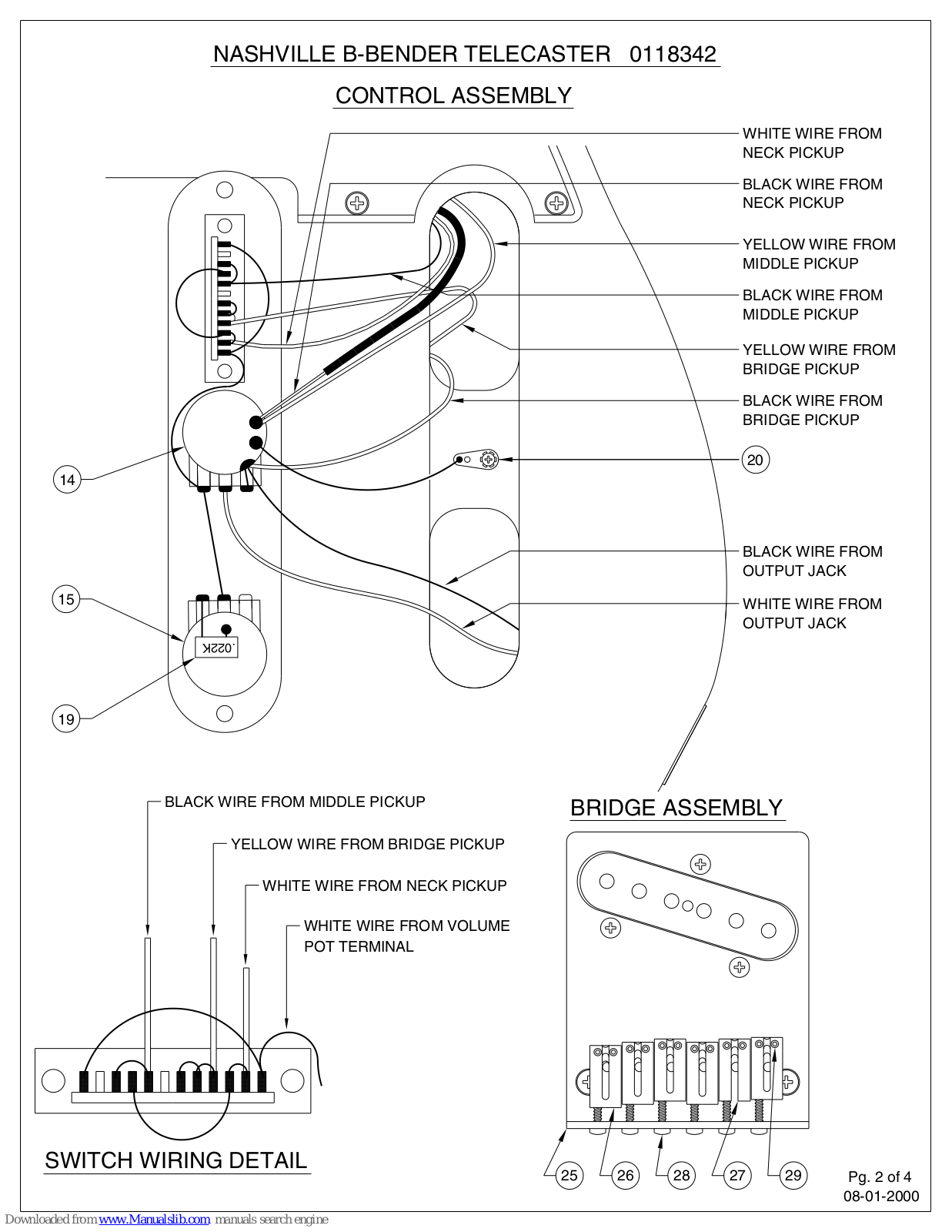 Fender Nashville B-Bender, NASHVILLE B-BENDER TELECASTER Assembly