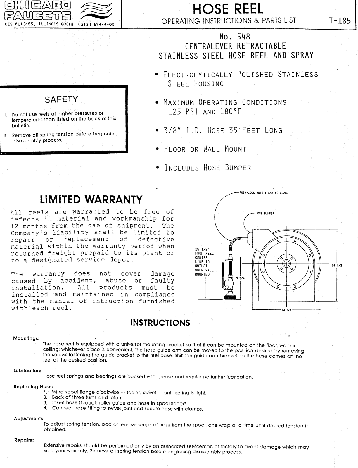 Chicago Faucet 537-NF Installation  Manual