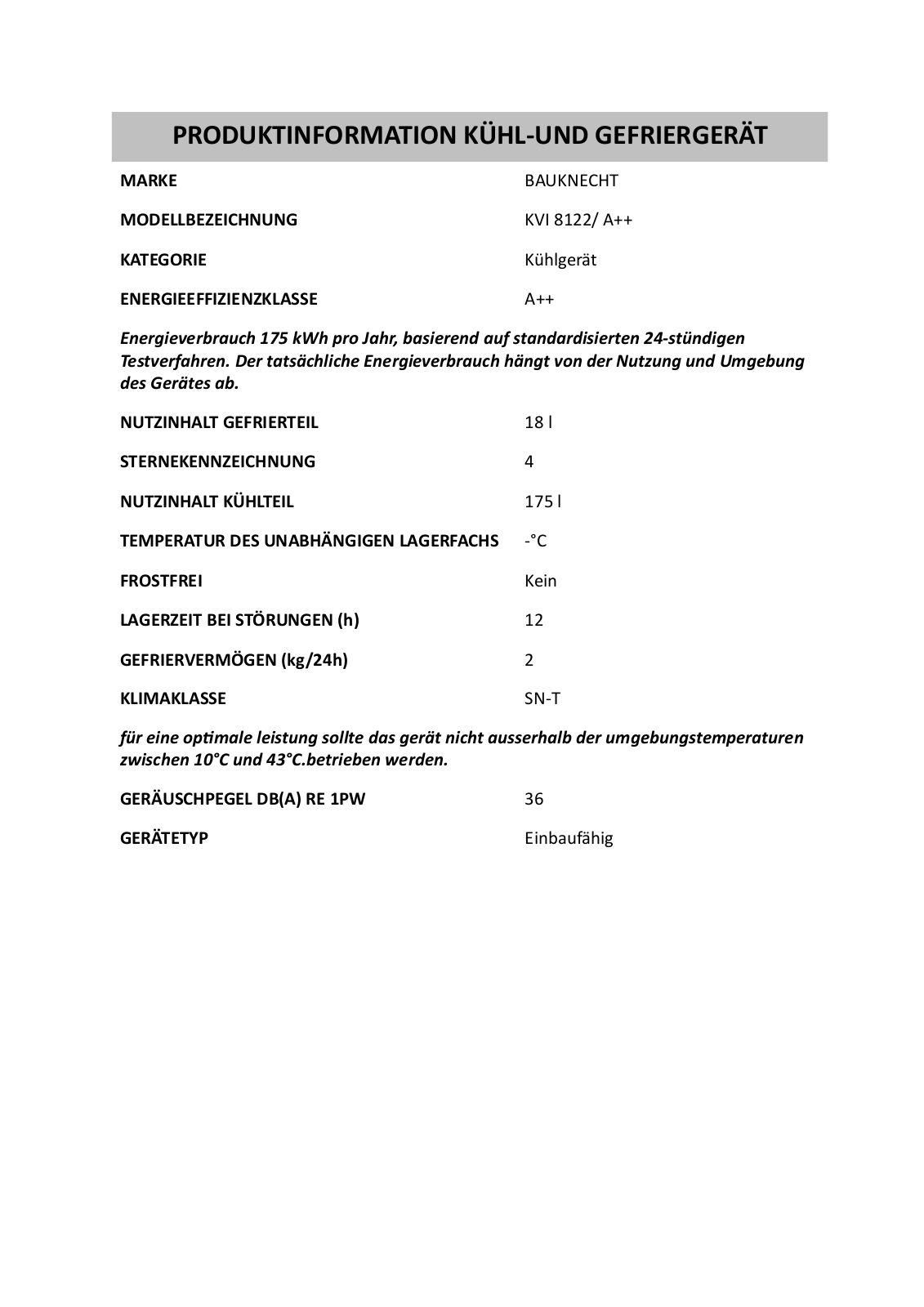 Whirlpool WSG5588 A M, KVI 8122/ A PRODUCT SHEET