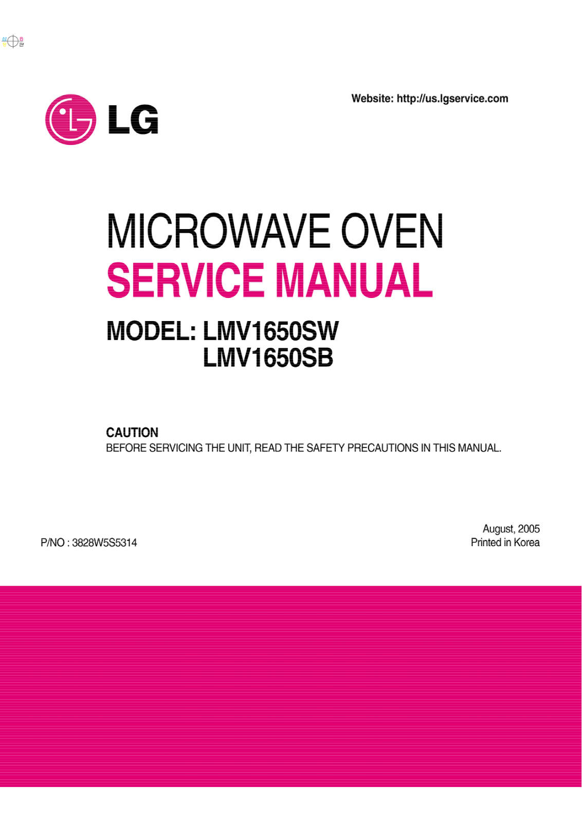 Lg Lmv1650sb, Lmv1650sw Service Manual