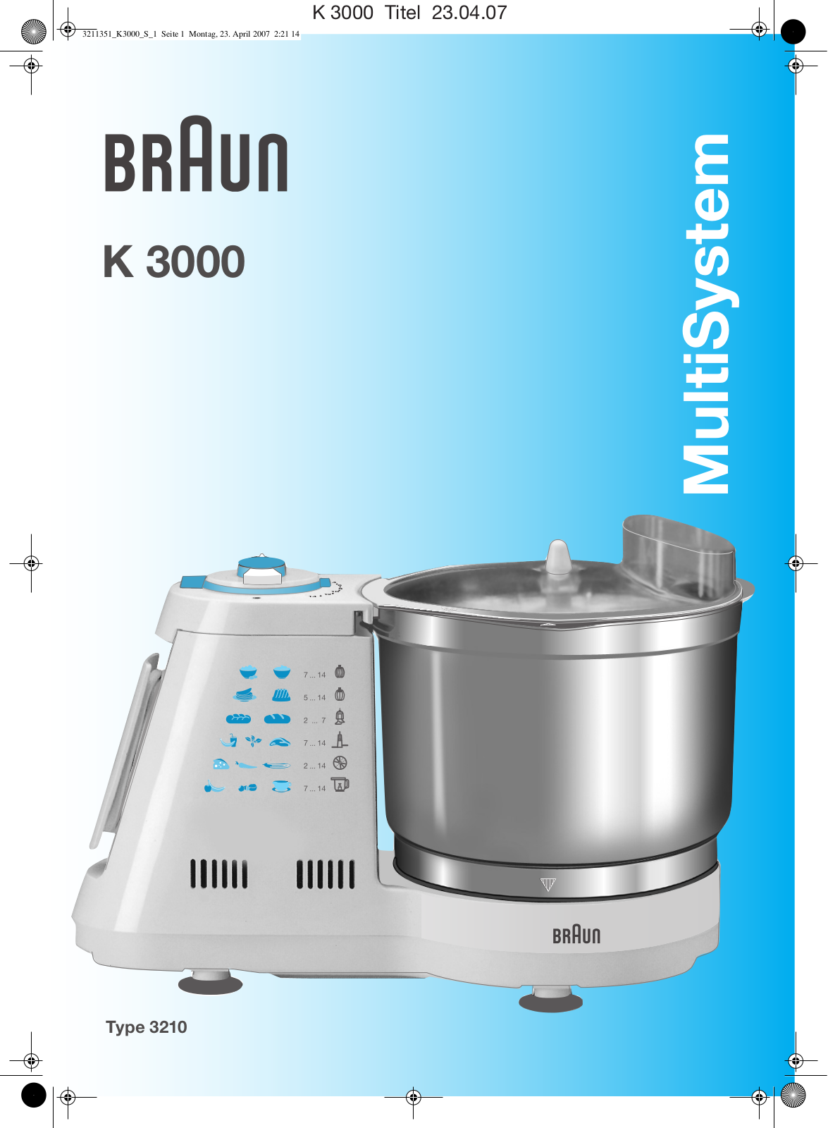 Braun K 3000 User Manual