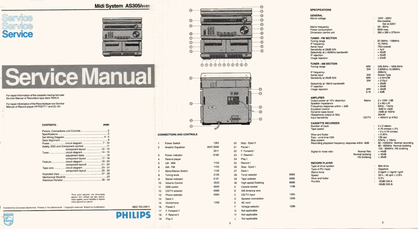 Philips AS-305 Service Manual