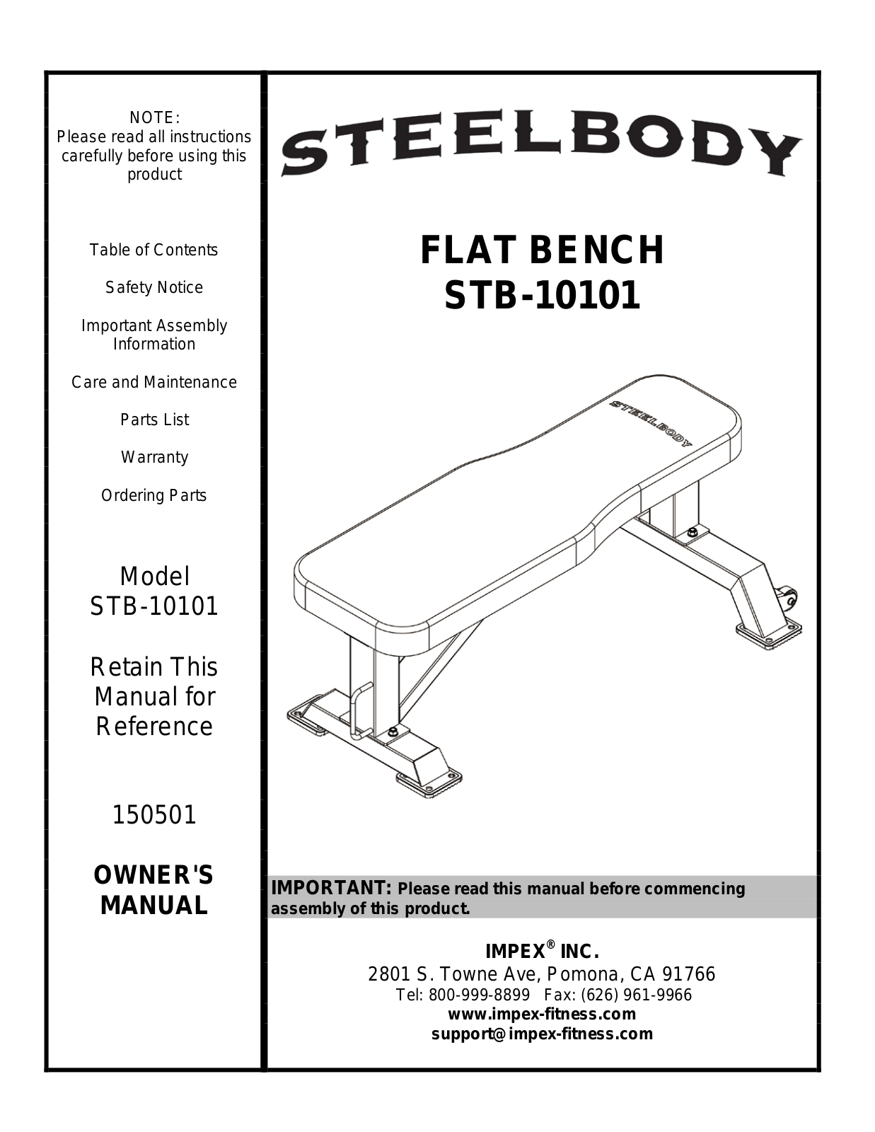 Impex STB-10101 Owner's Manual