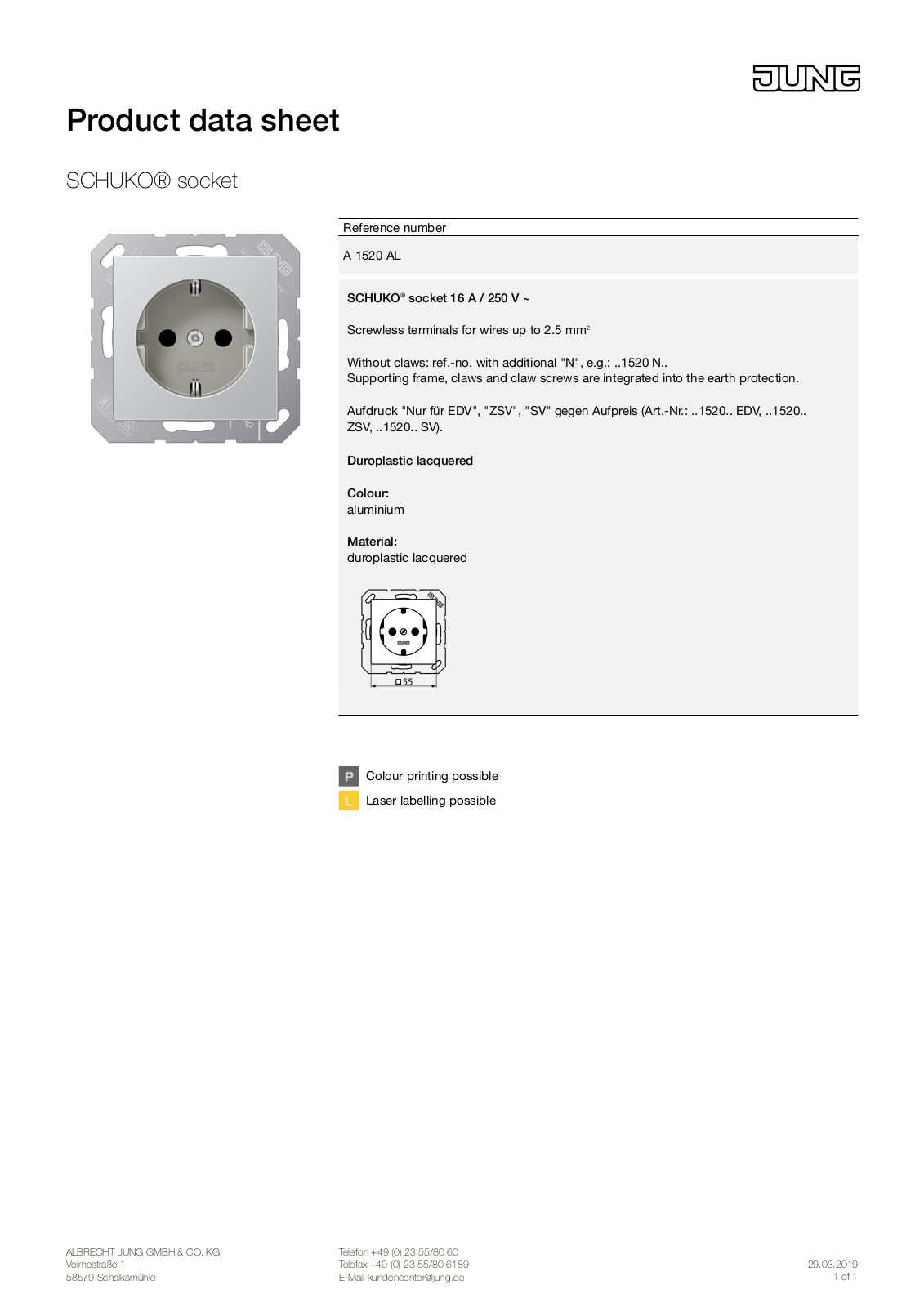 Jung A 1520 AL User Manual