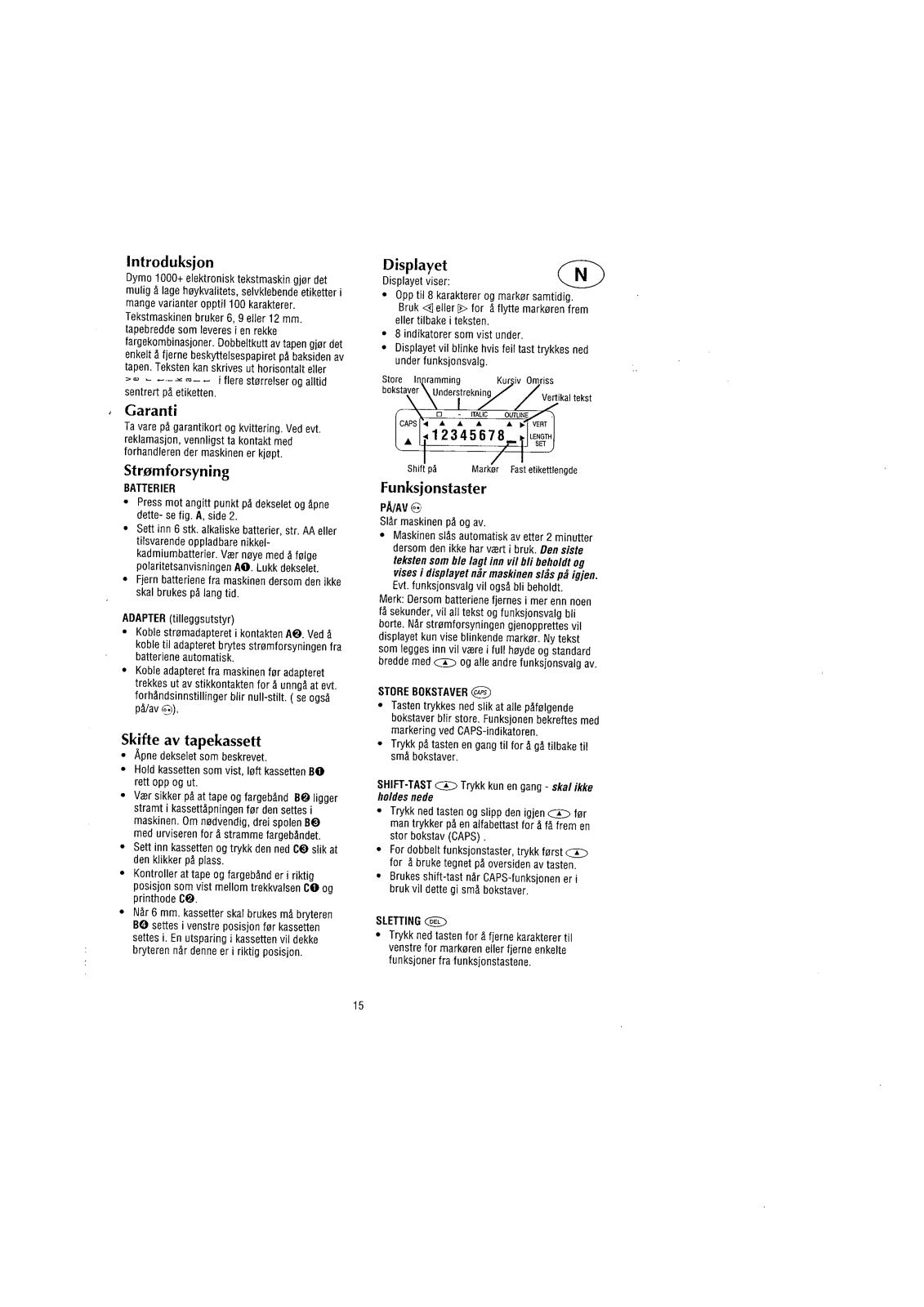 DYMO 1000Plus User's Manual