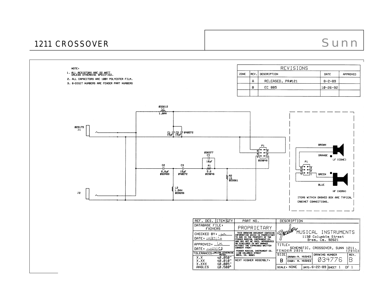 Sunn 1211, 1225, 1226, 1228 schematic