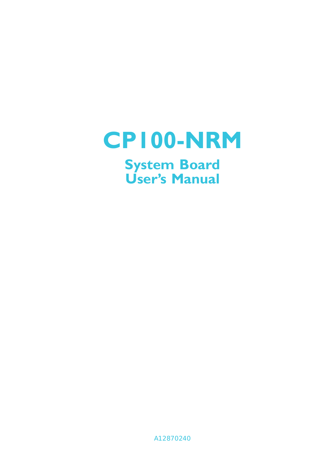 DFI CP100-NRM User Manual