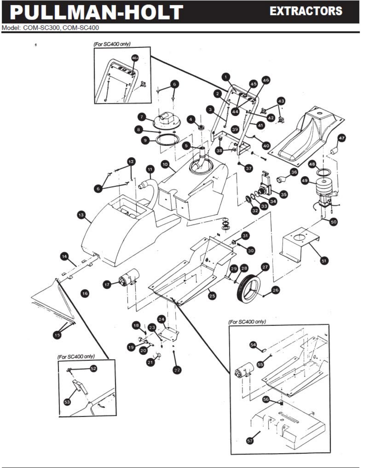 Pulman Holt Com-sc300, Com-sc400 Parts List