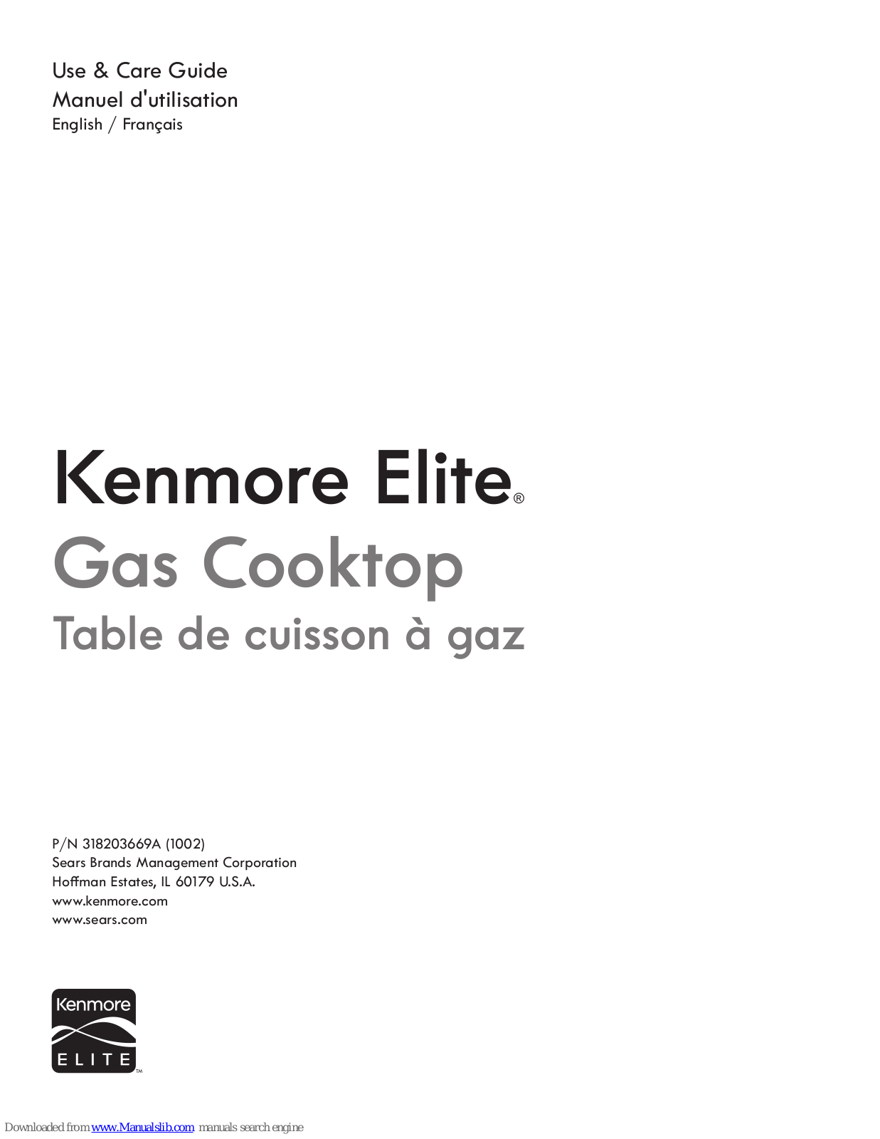 Kenmore Gas cooktop Use & Care Manual