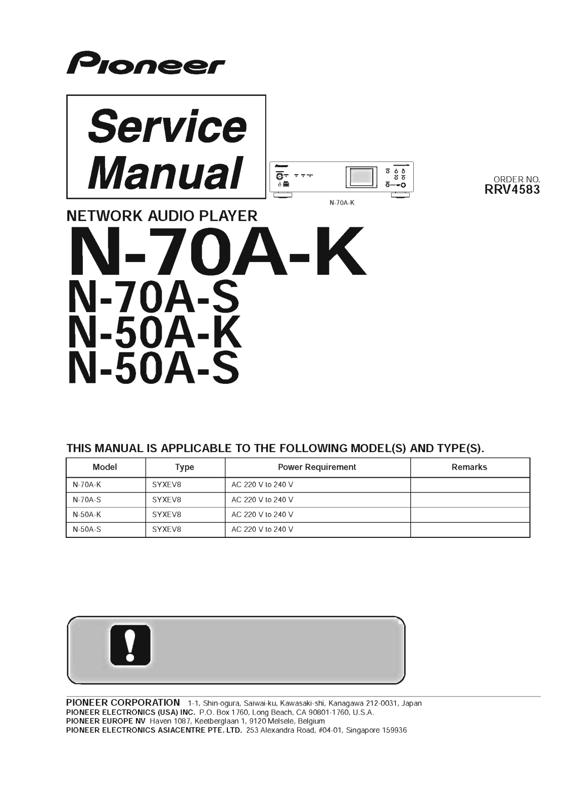 Pioneer N-50A Owners Manual