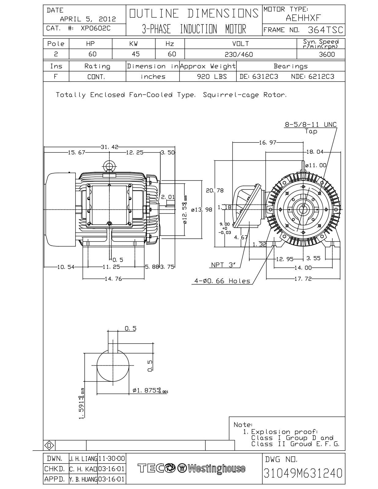 Teco XP0602C Reference Drawing