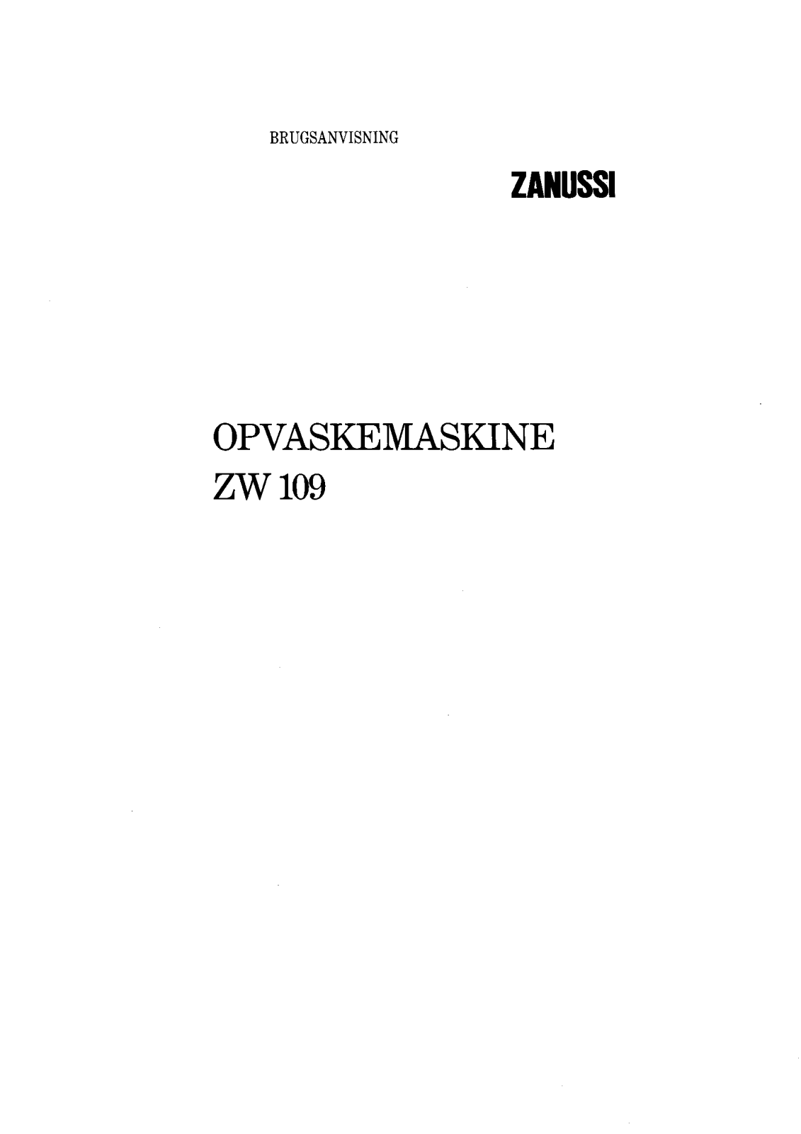 Zanussi ZW109 User Manual