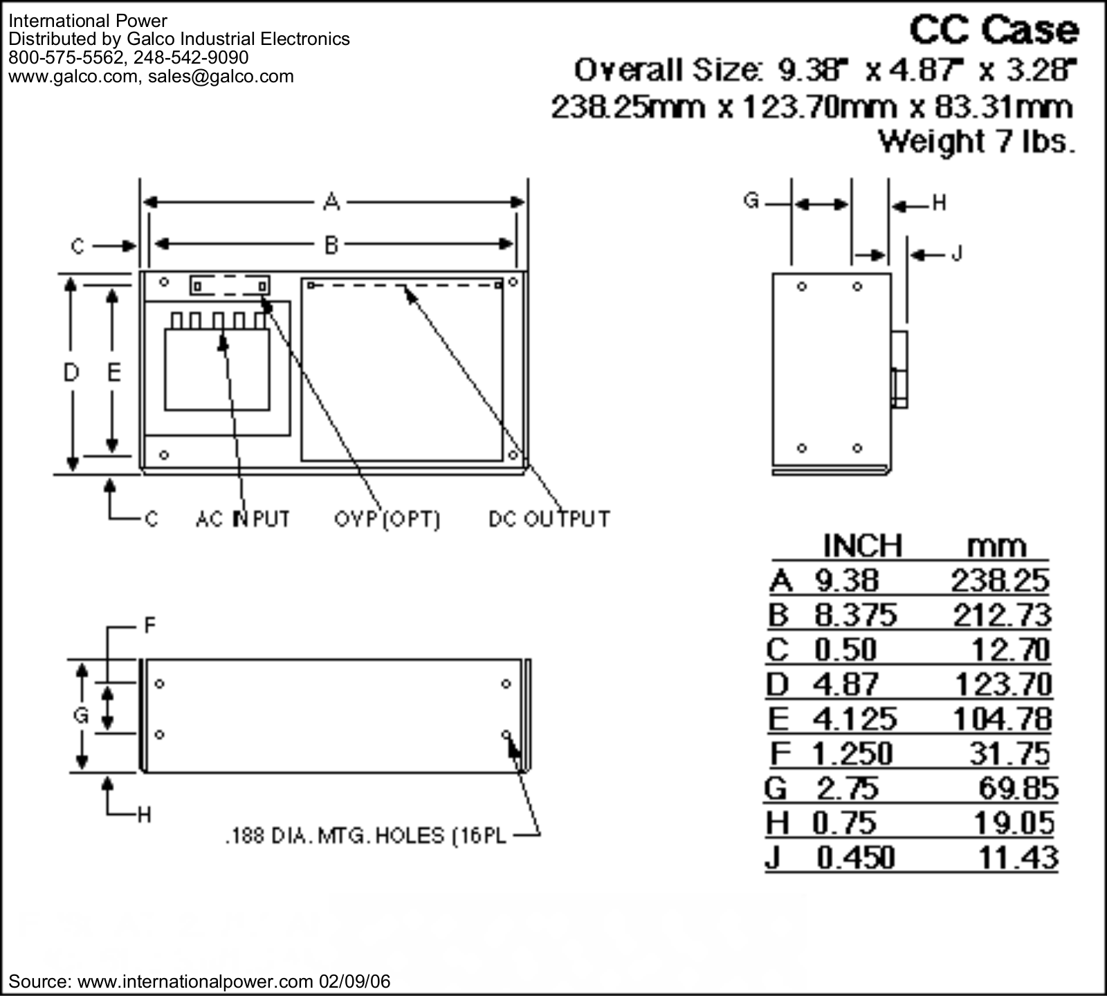 International Power CC Case Dimensional Sheet - ManualMachine.com