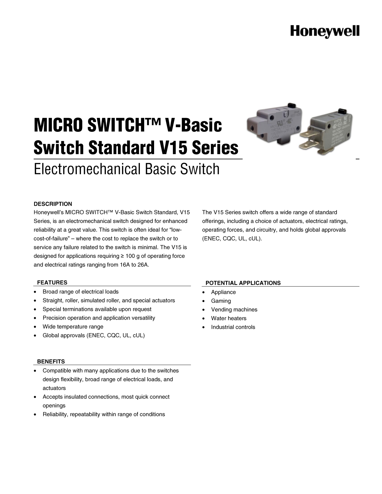Datasheet V15H22-CZ100 Specification - ManualMachine.com