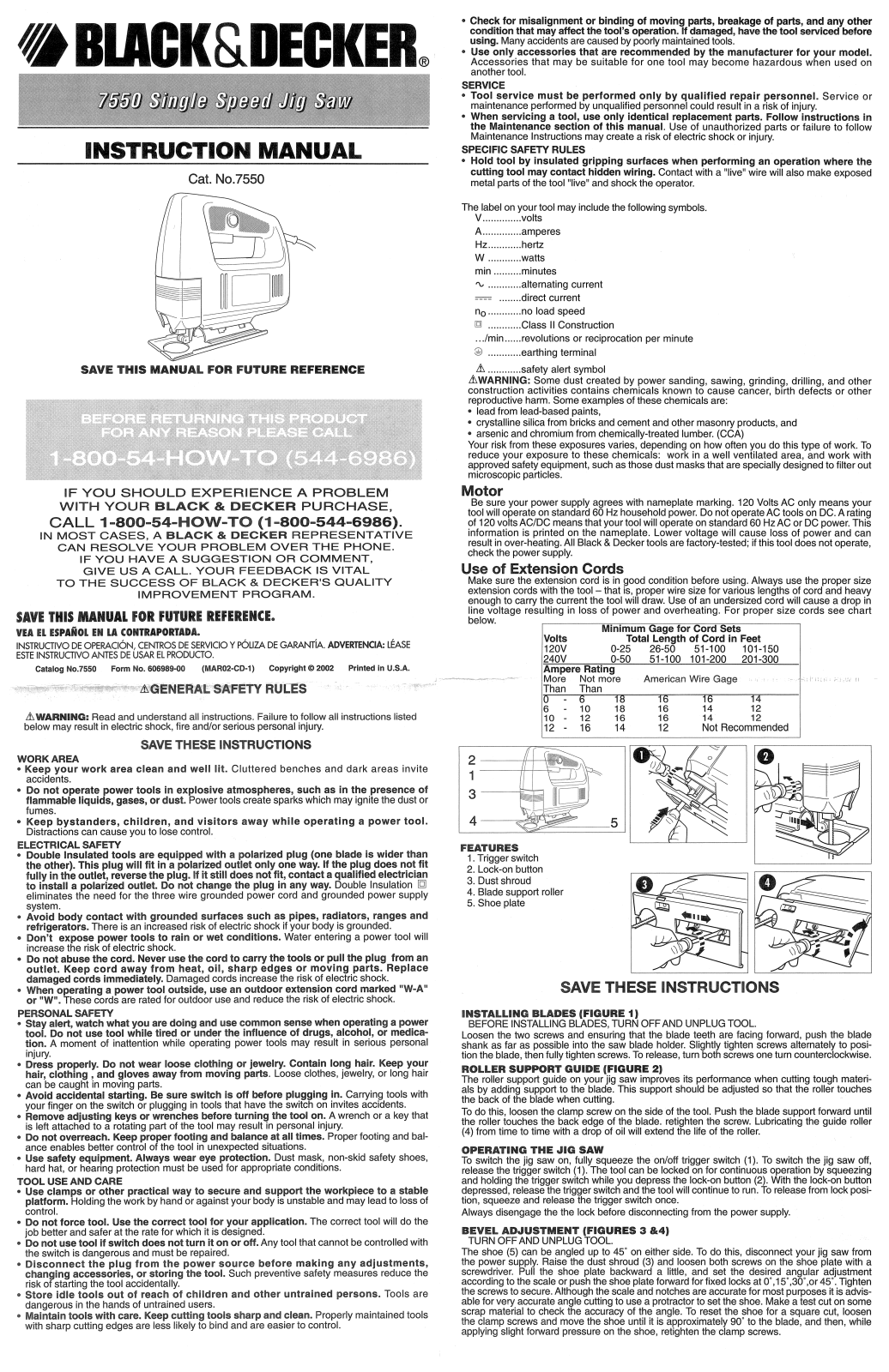 Black & Decker 7550 User Manual