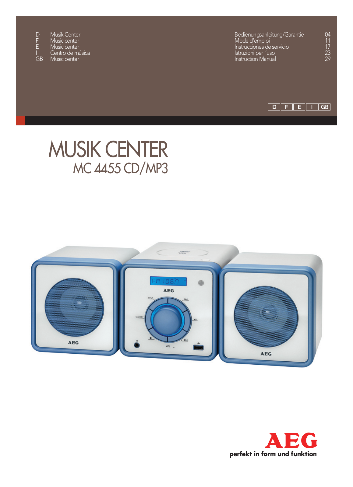 AEG MC 4455 CD-MP3 User Manual