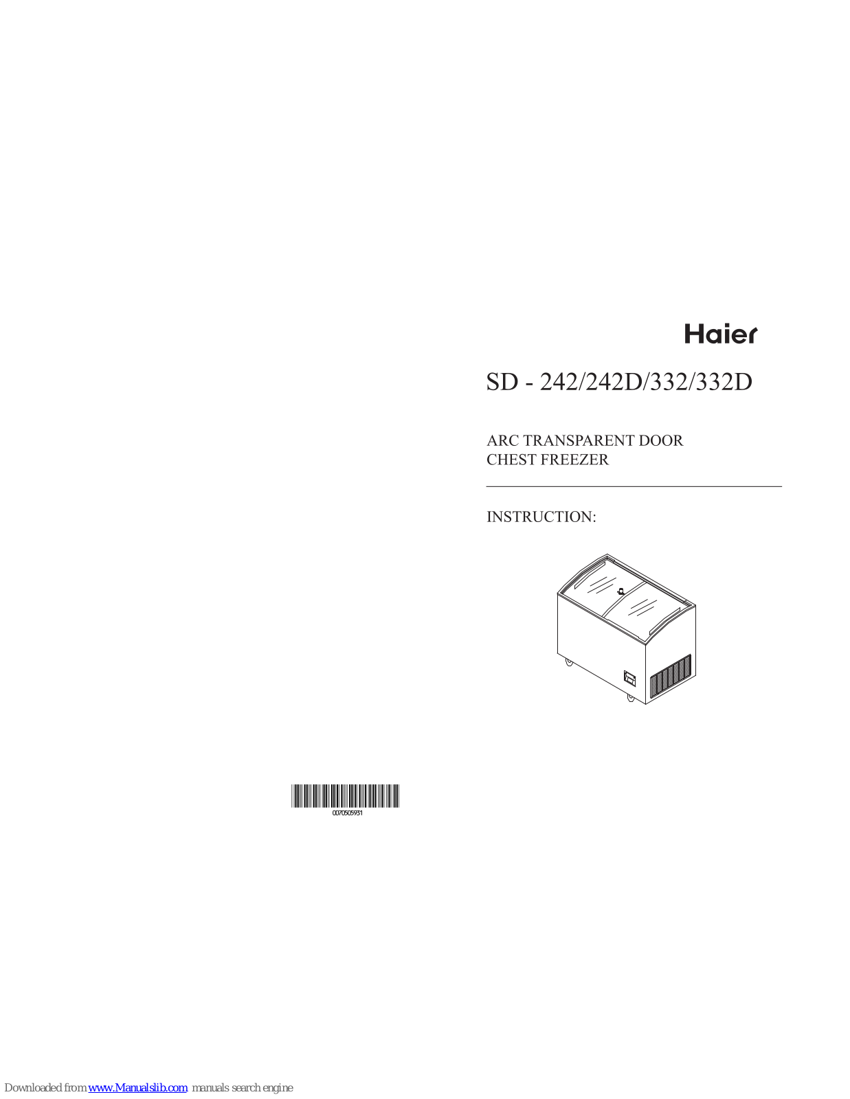 Haier SD-332G, SD-332GA Instruction Manual