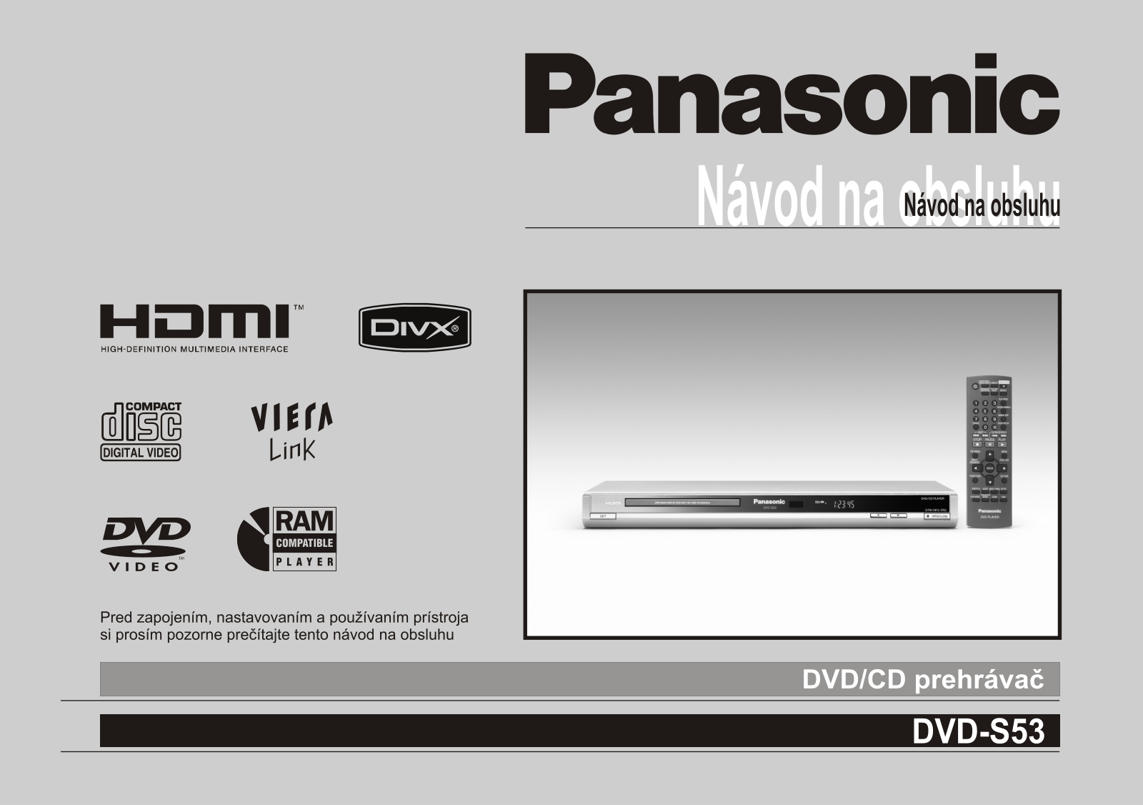 Panasonic DVD-S53 User Manual