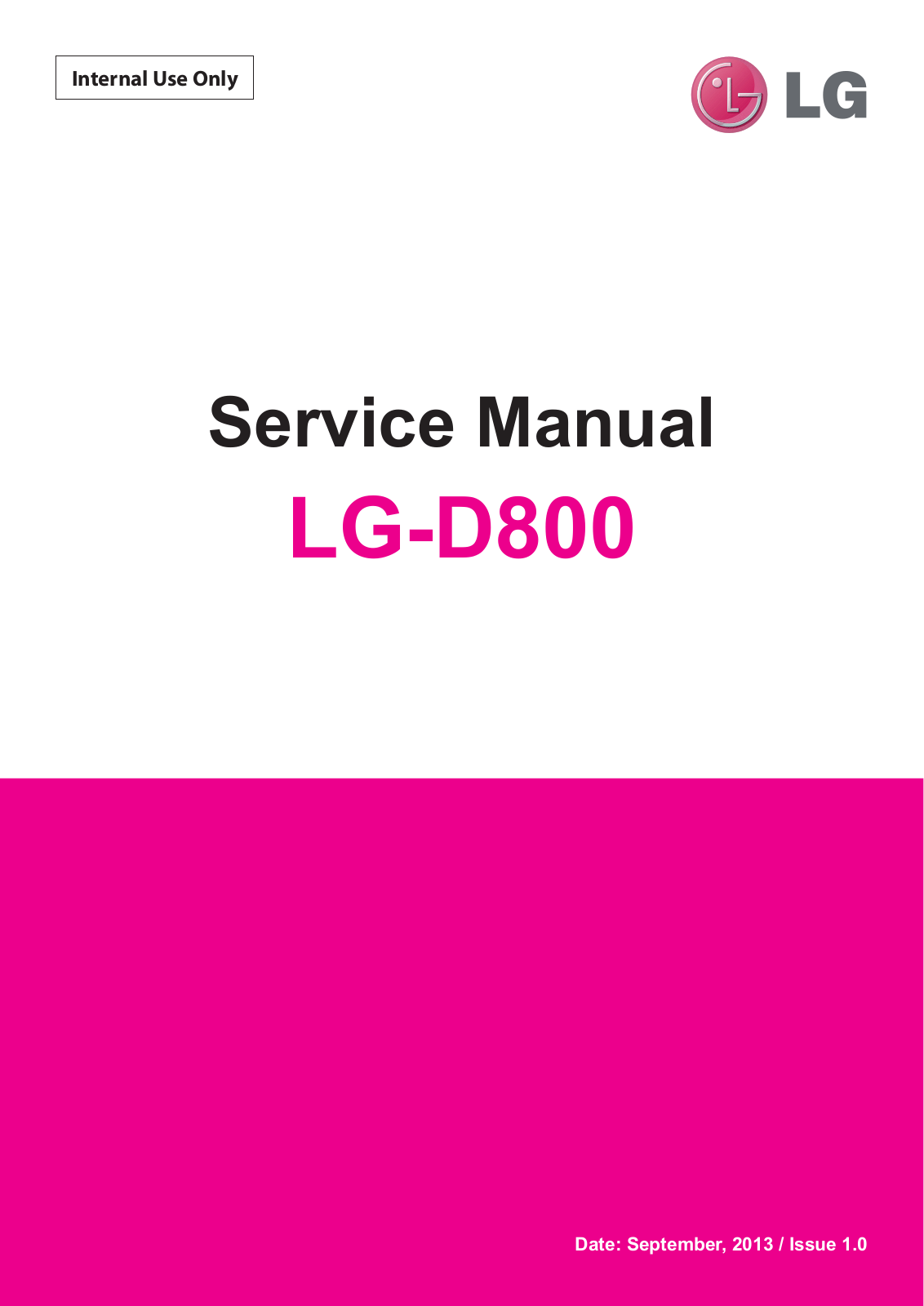 LG D800 Service Manual