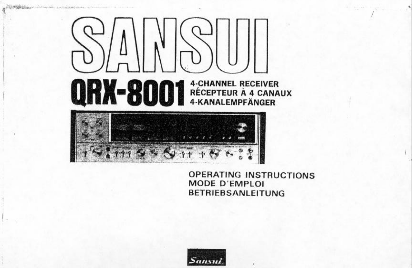 Sansui QRX-8001 Owners manual