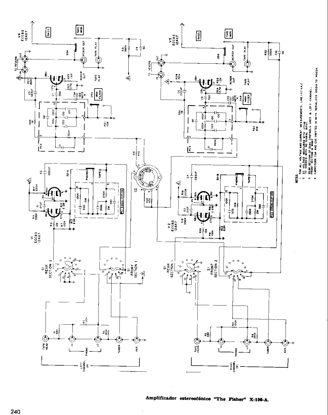 Fisher X-100-A Schematic