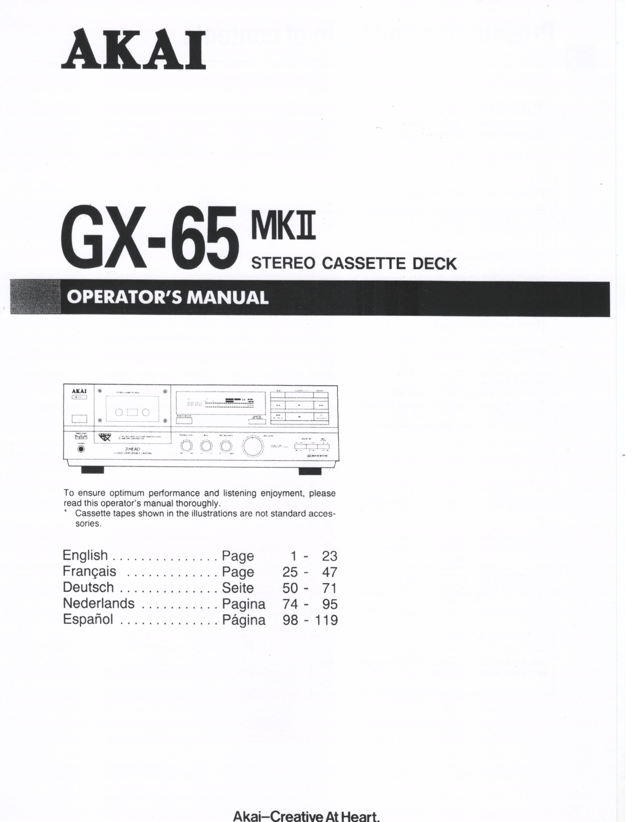 Akai GX-65 User Manual