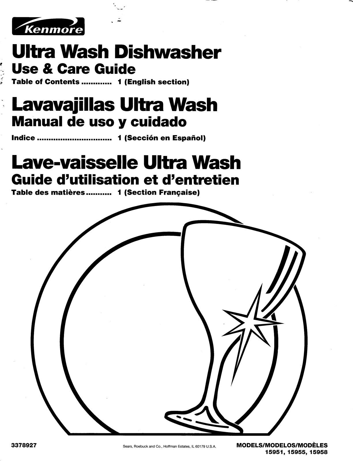 Kenmore 15951, 15955, 15958 Owner's Manual