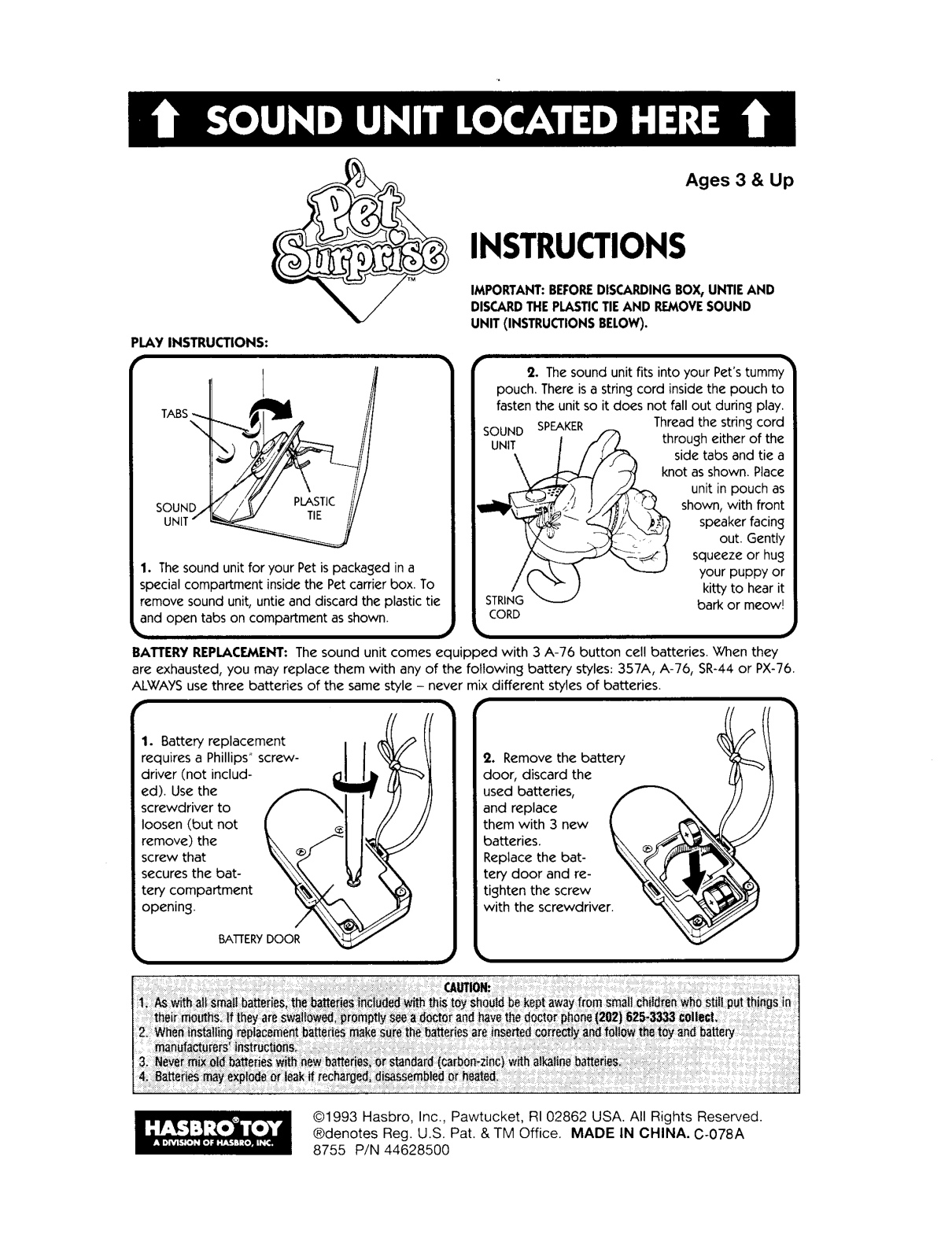 Hasbro PET SURPRISE User Manual