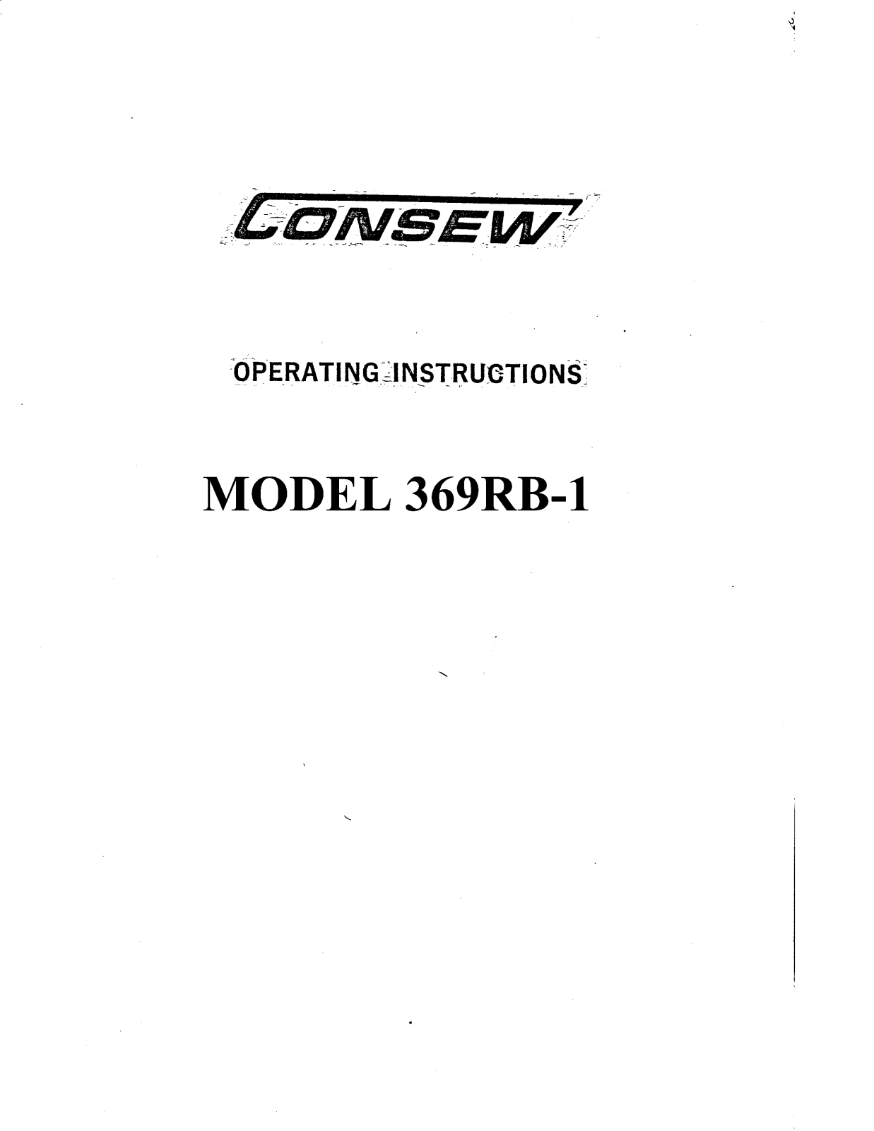 CONSEW 369RB-1 Operating Instruction