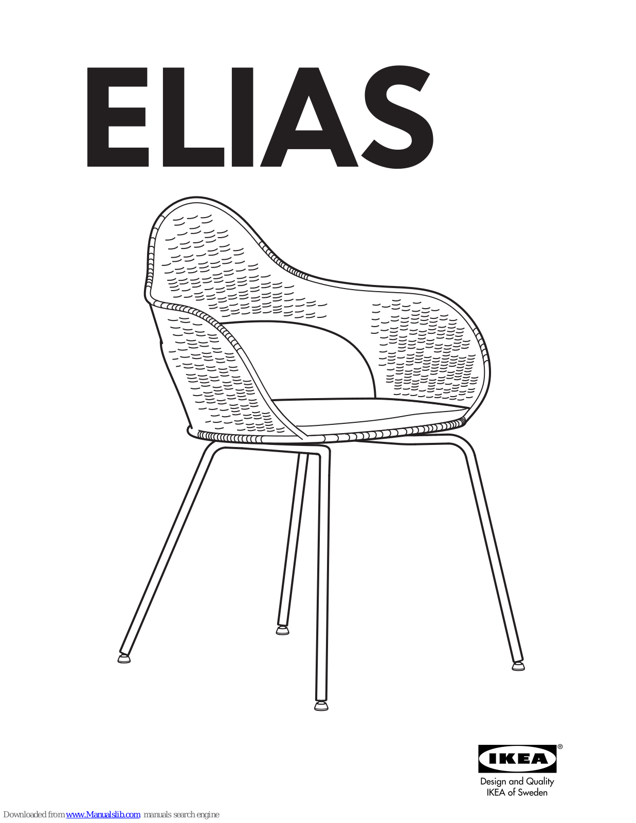 IKEA ELIAS CHAIR W/ ARMS, ELIAS Instructions Manual