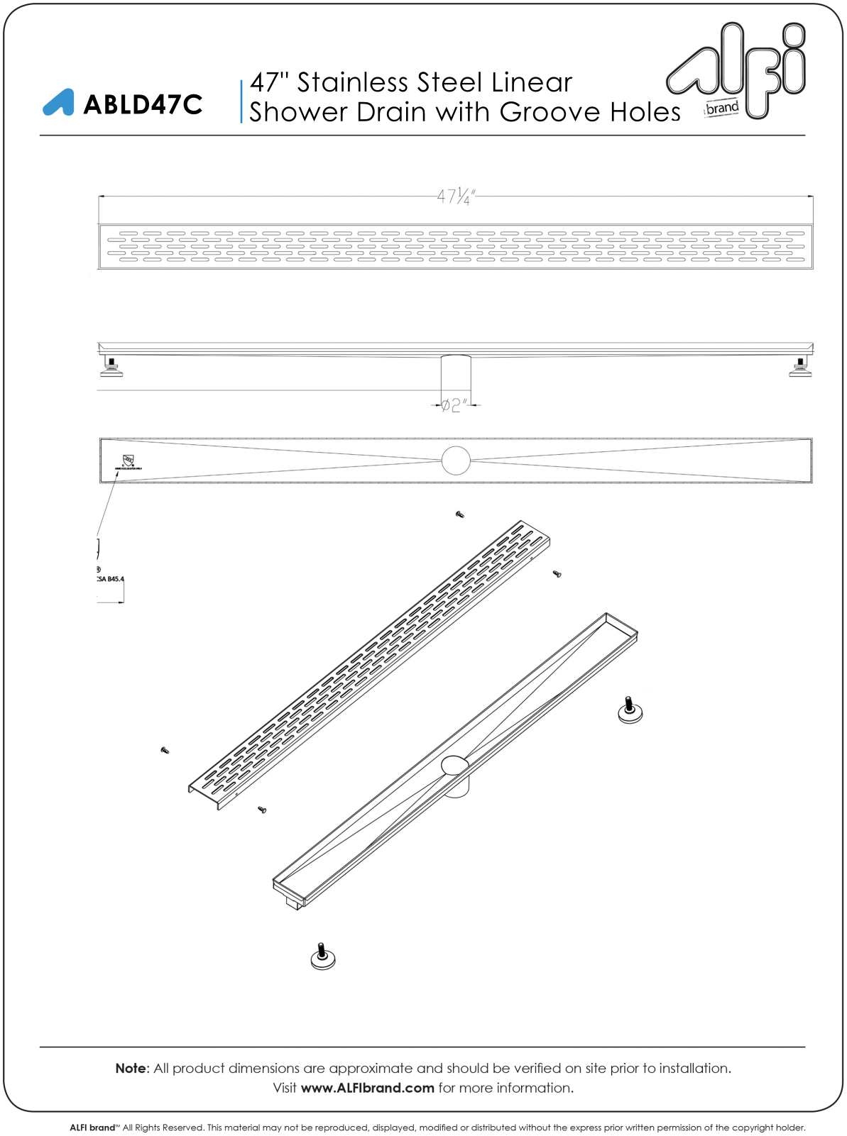 Alfi Brand NBT10187 Specifications - ManualMachine.com