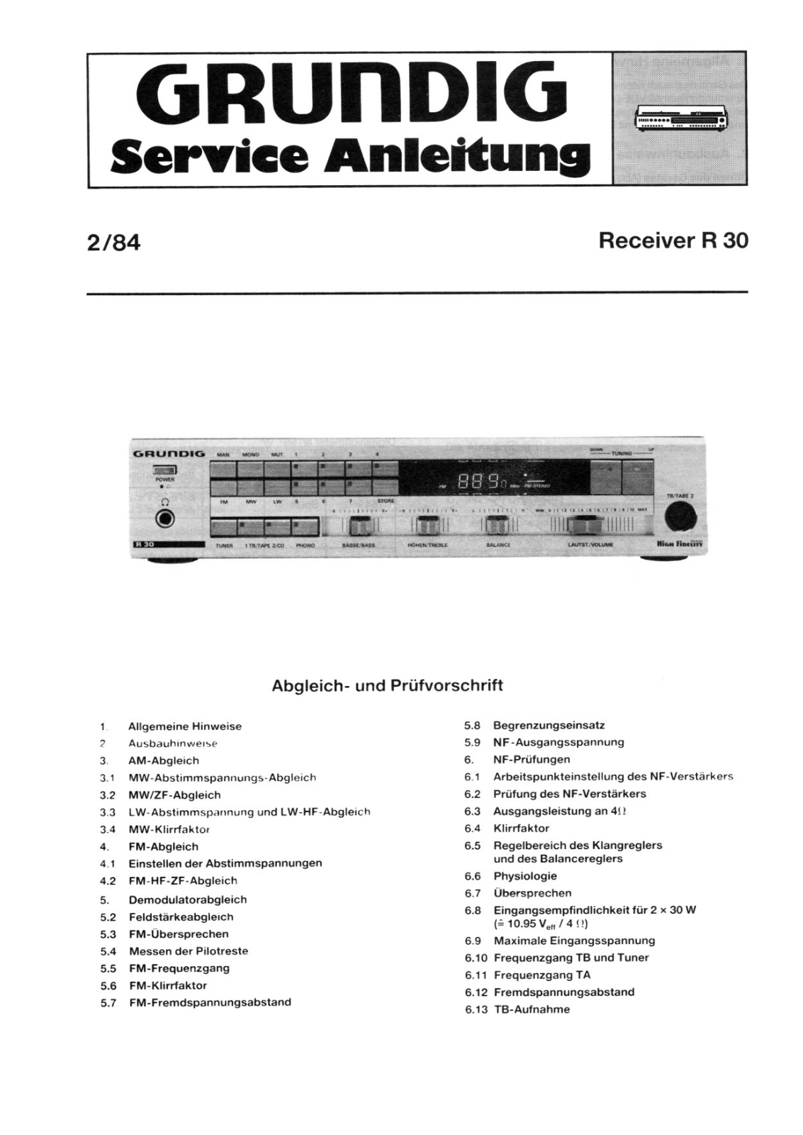 Grundig R-30 Service Manual