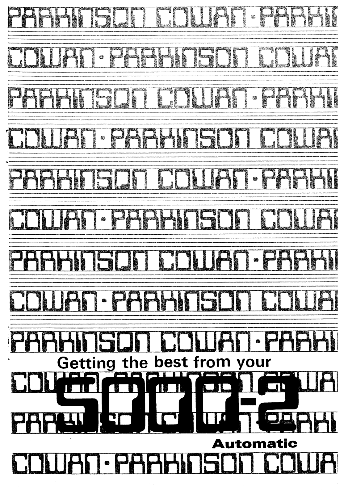 Parkinson Cowan 1154570   5000-2, 1147745 User Manual