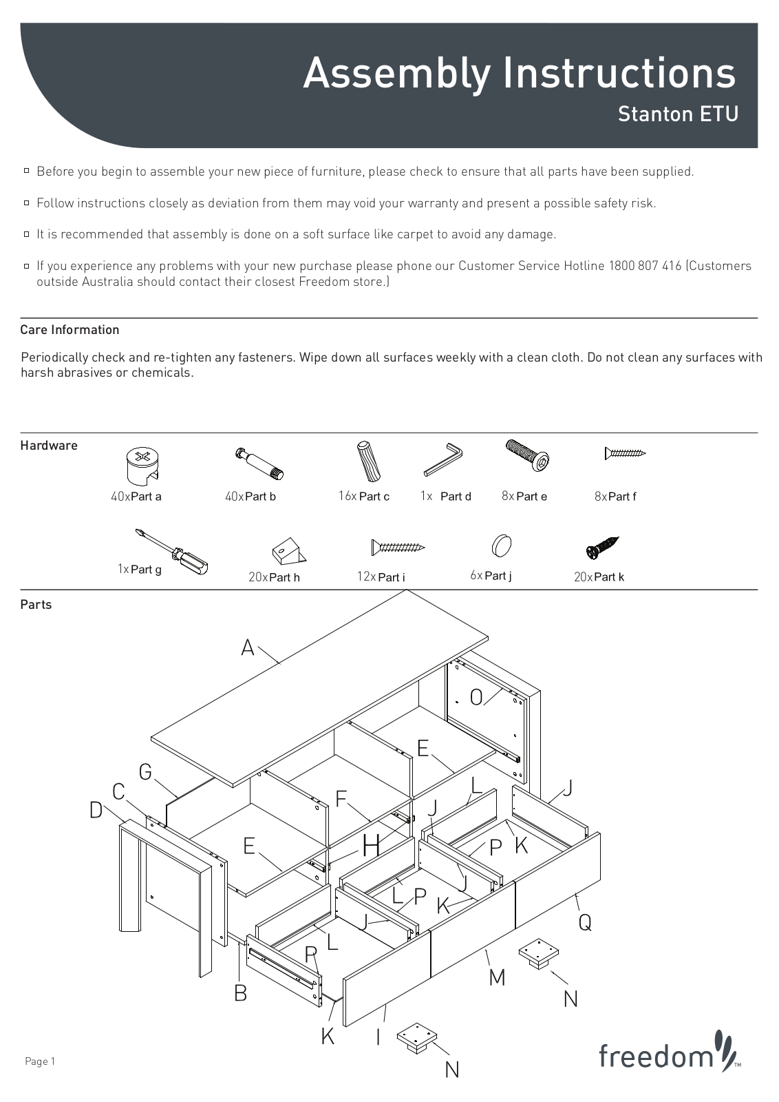 Freedom Stanton ETU Assembly Instruction