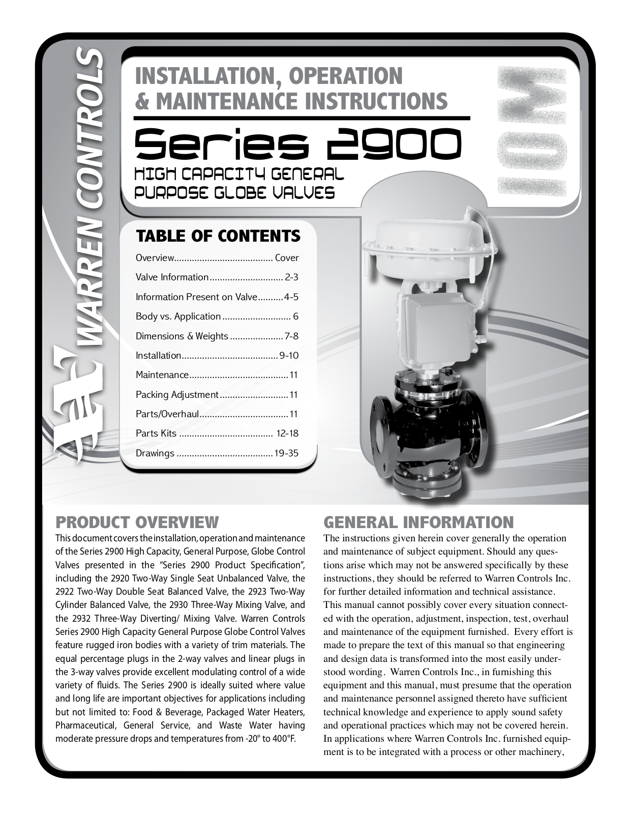 Warren Controls 2900 User Manual