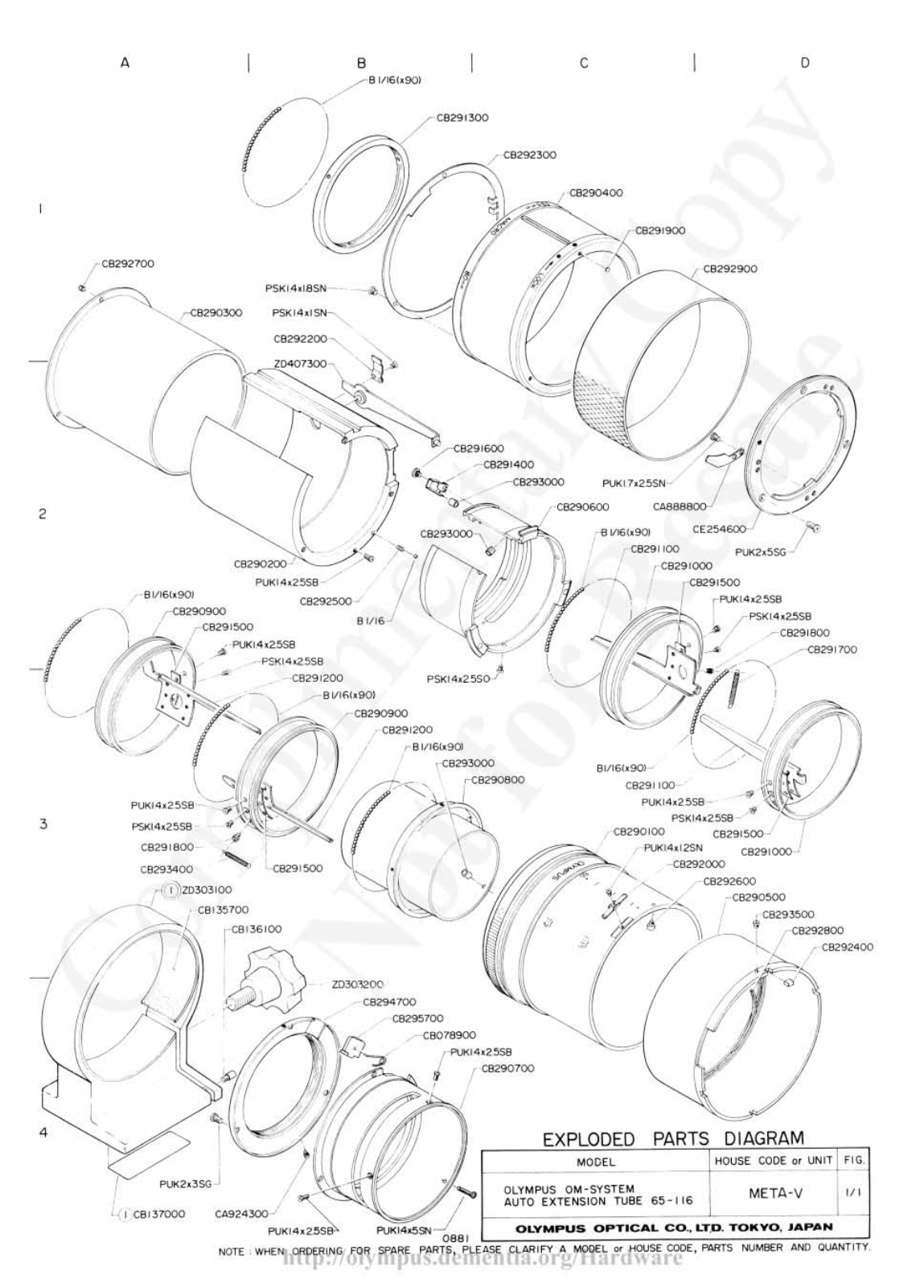 OLYMPUS 65-116AutoTube Service Manual