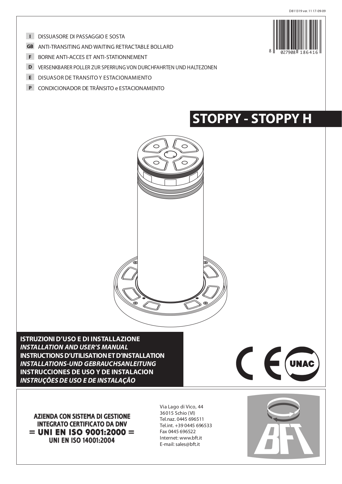 BFT Stoppy User Manual