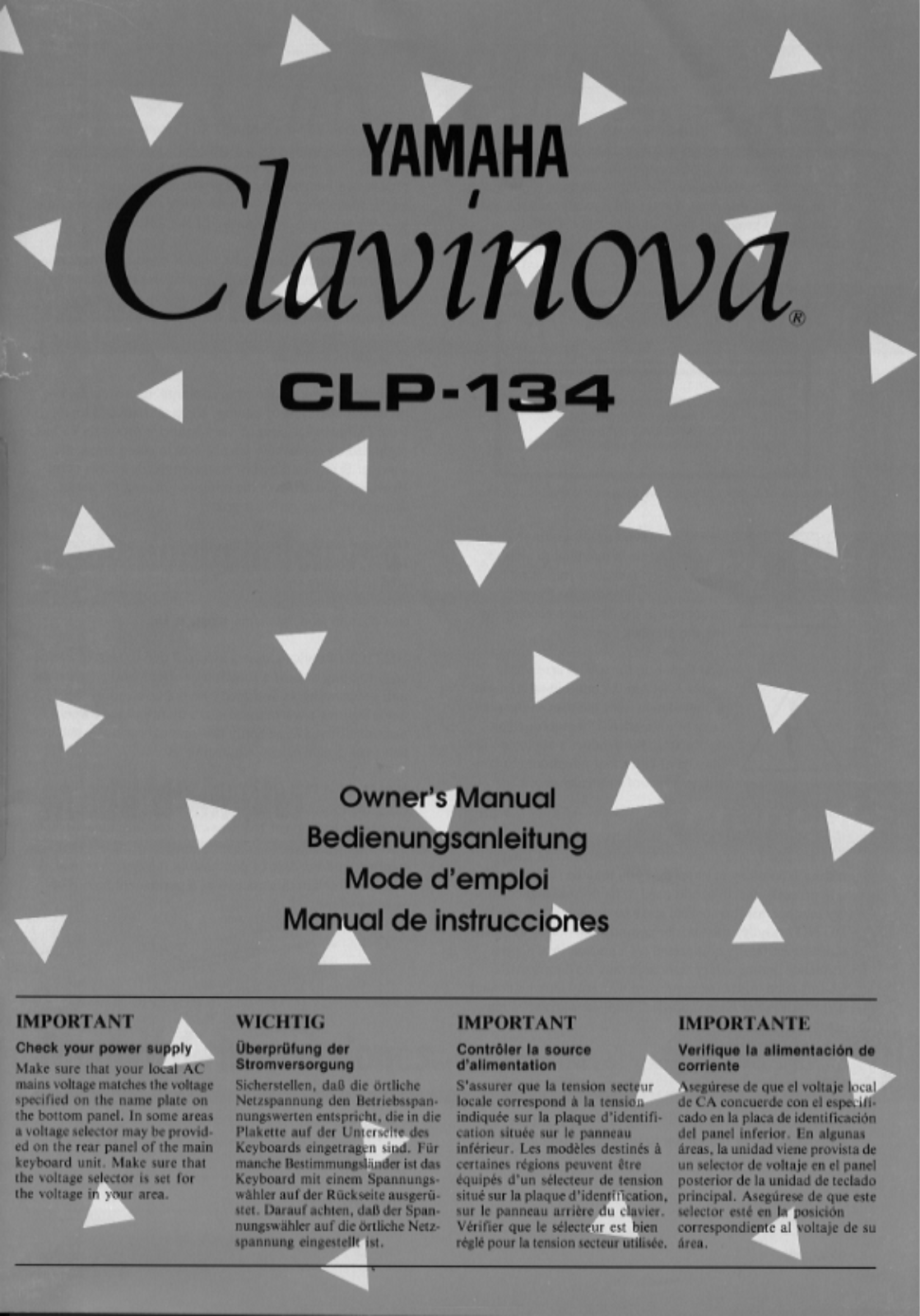 Yamaha CLP-134, CLP-134E User Manual