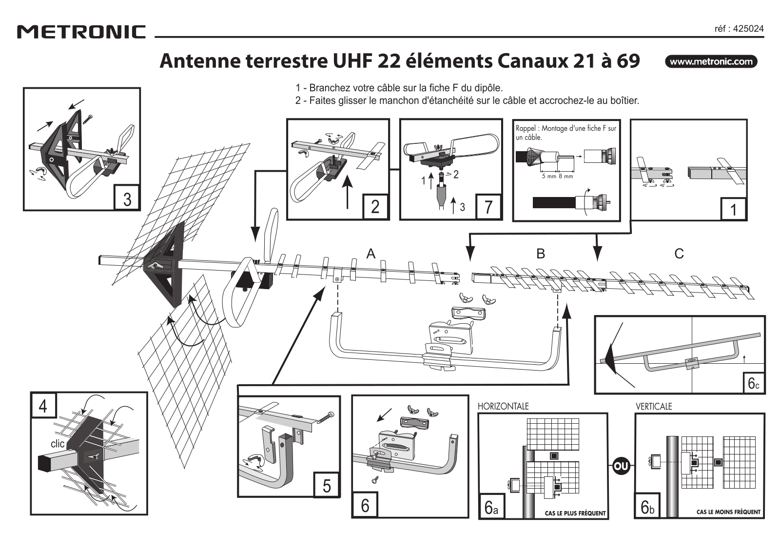 METRONIC ANTENNE EXTERIEURE UHF 22 ELEMENTS User Manual