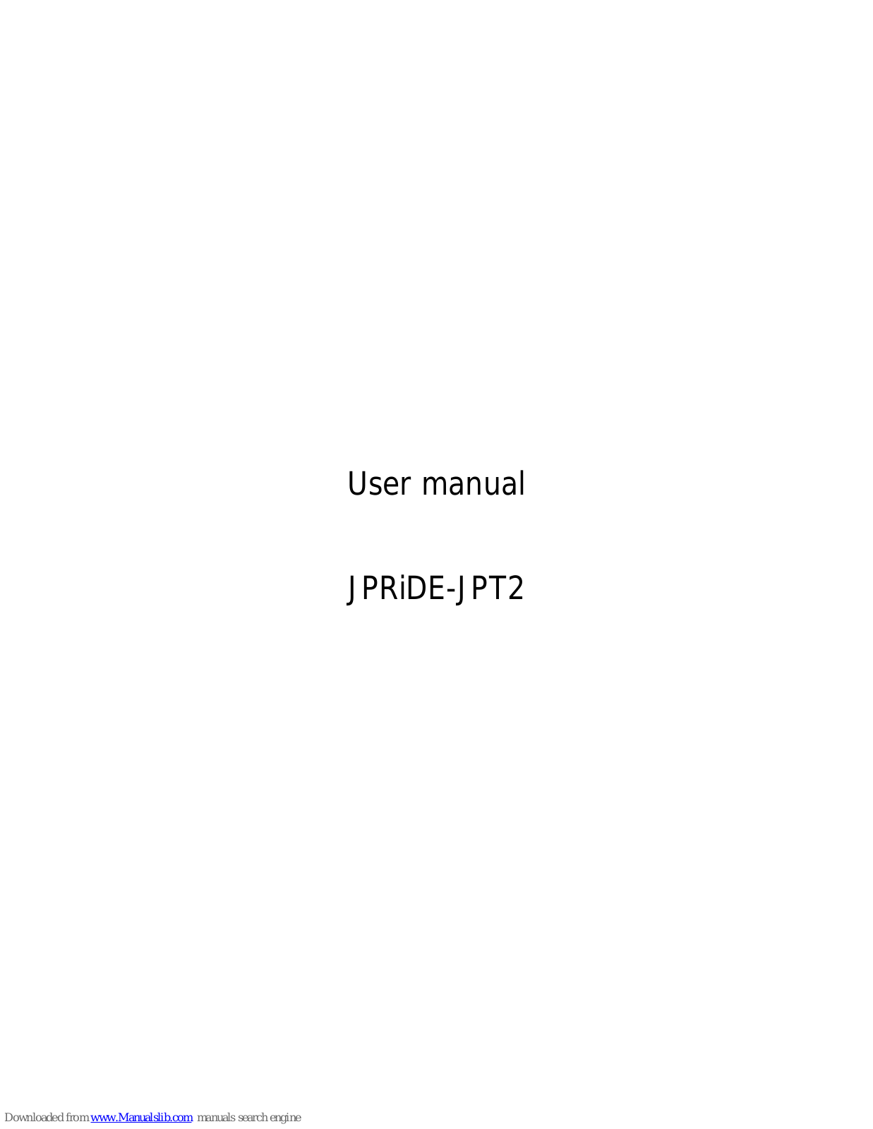 JPRiDE JPT2 User Manual - ManualMachine.com