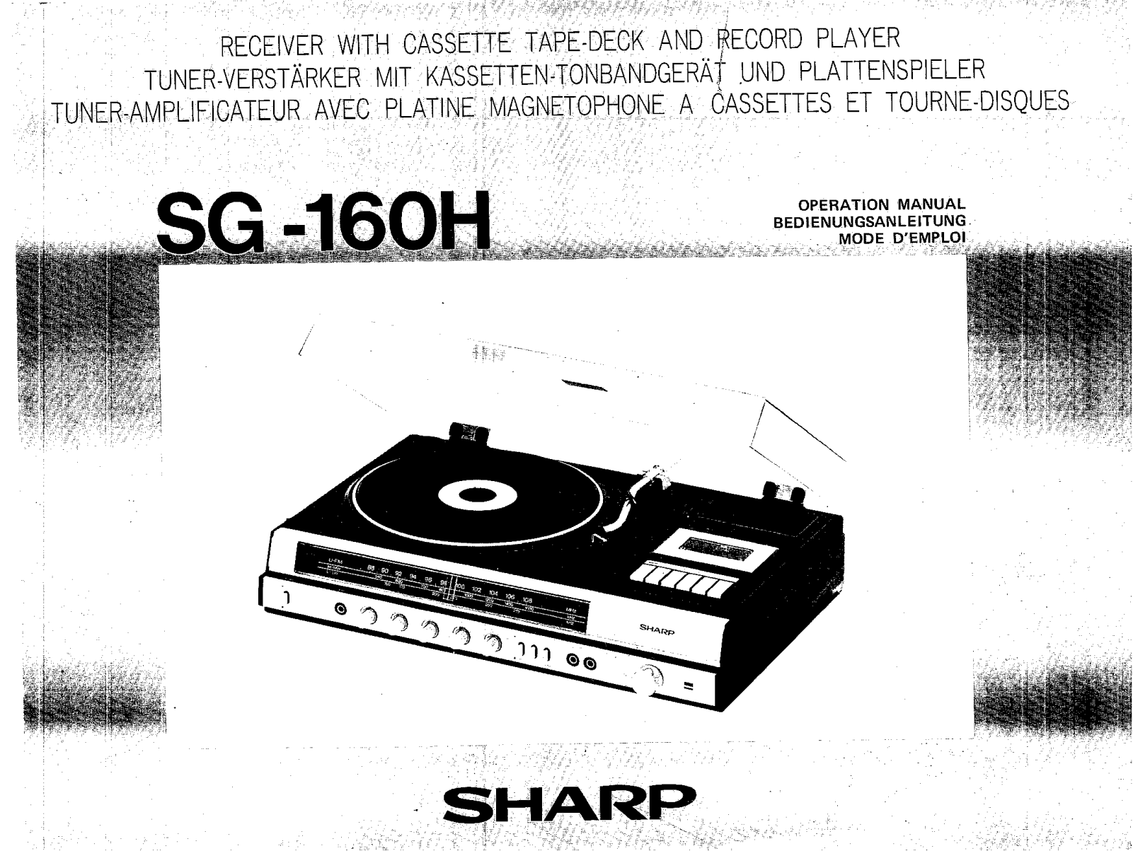 Sharp SG-160H User Manual