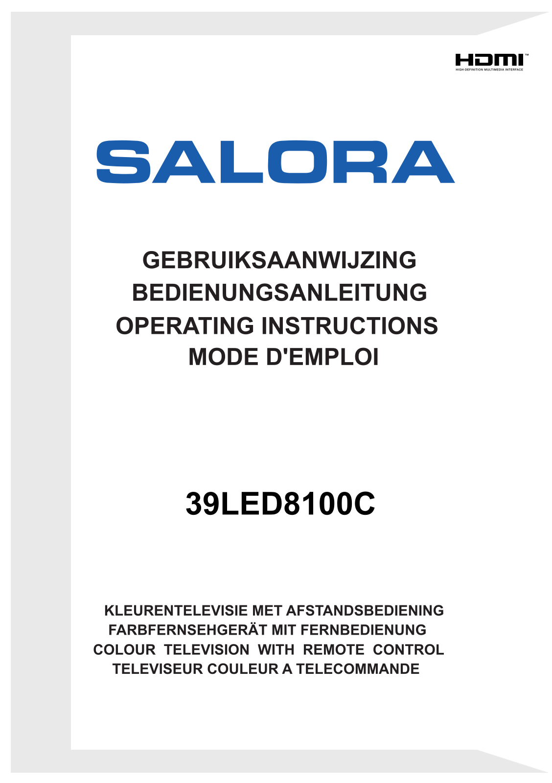 Salora 39LED8100C Instruction Manual