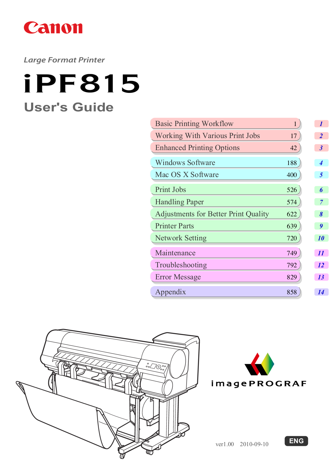 Canon IMAGEPROGRAF IPF815 User Manual