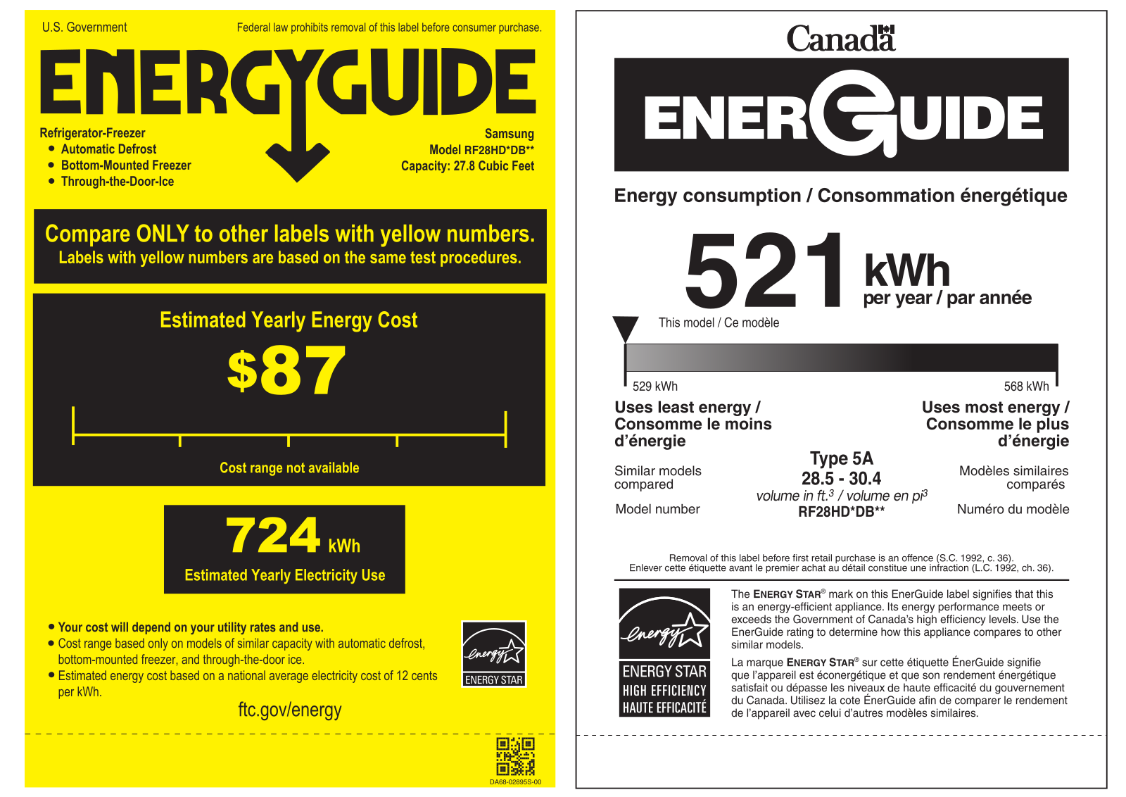 Samsung RF28HDEDPWW Energy manual