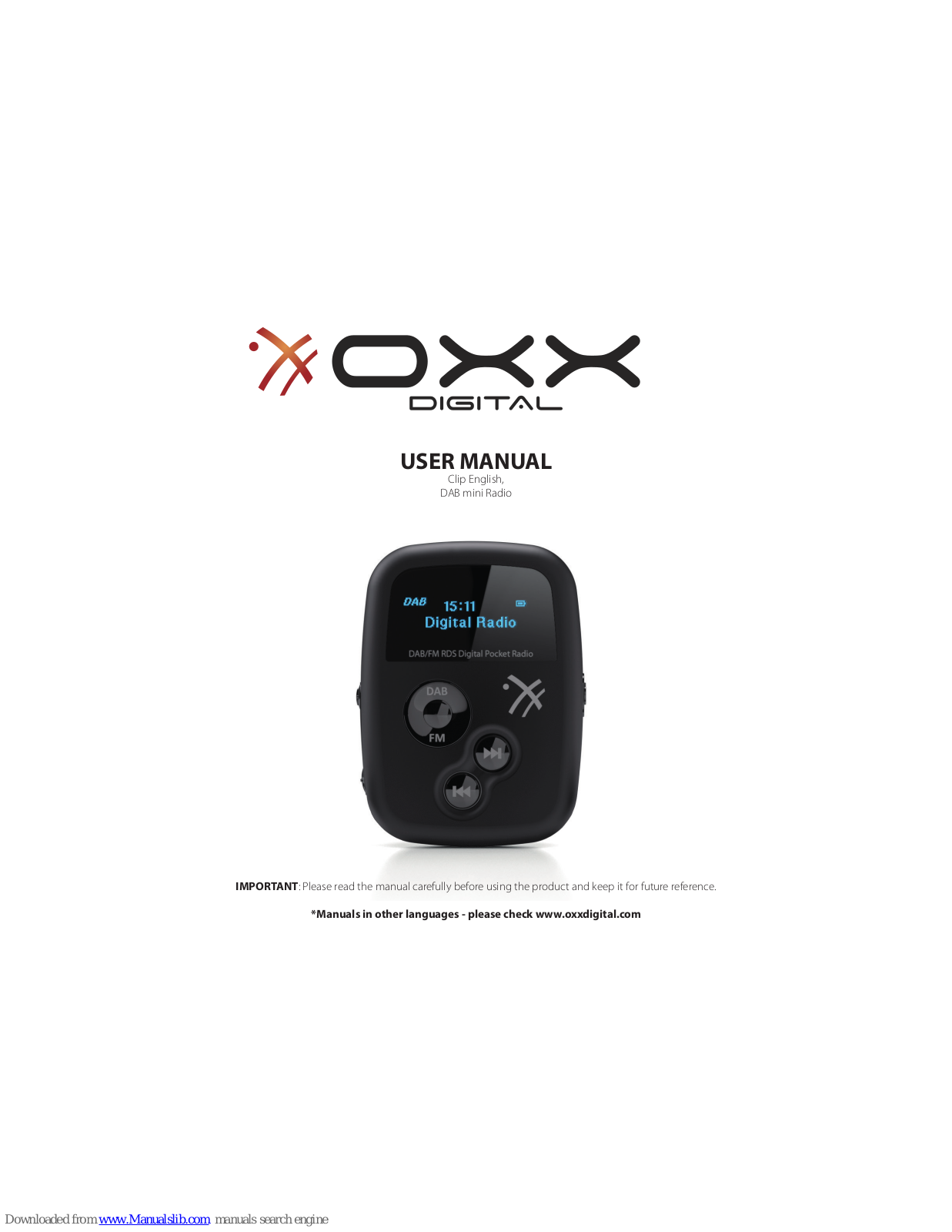 OXX Digital radio User Manual - ManualMachine.com