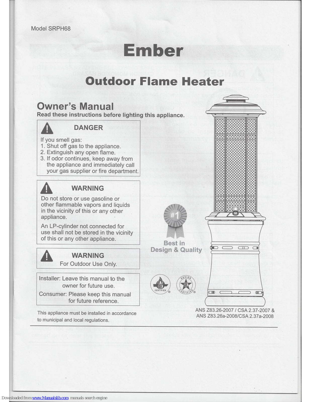 Ember SRPH68 Owner's Manual - ManualMachine.com