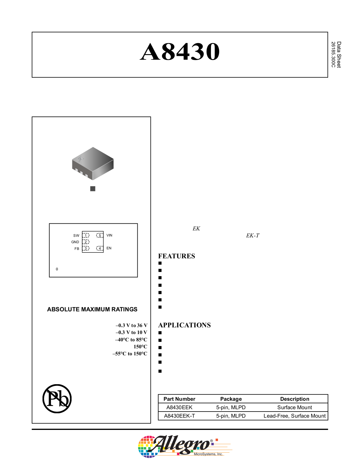 ALLEGRO A8430 User Manual